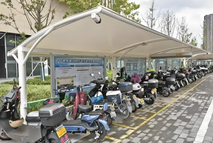 中旭宏卫为你详解：室外电动自行车充电棚防火间距