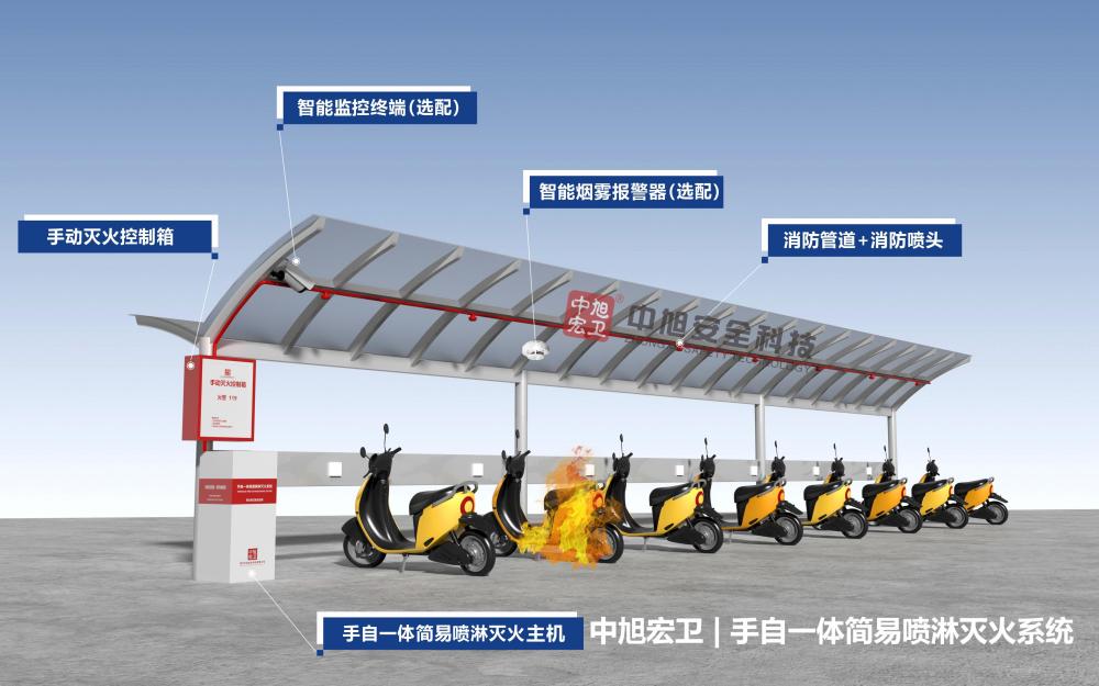 中旭宏卫充电桩手自一体简易喷淋灭火系统 中旭宏卫充电桩手自一体简易喷淋灭火系统